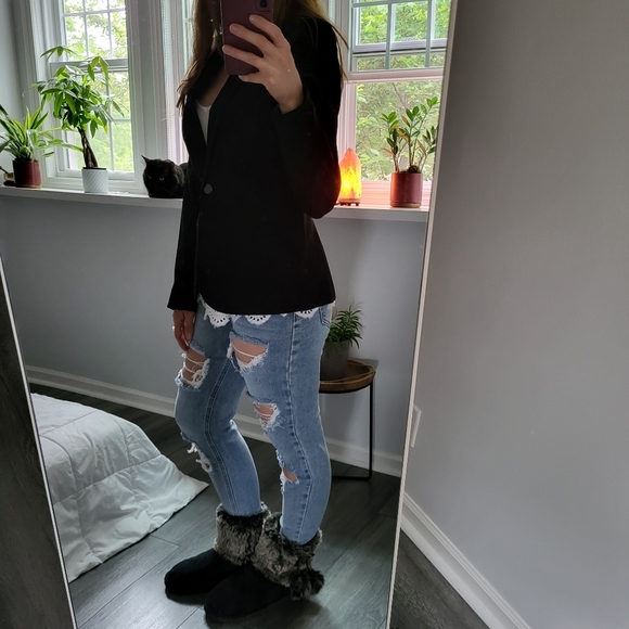 Black tie one-button blazer black NWT - Picture 3 of 16